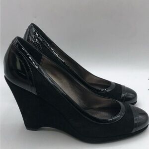 EUC Women's Black Coach Kerryann Wedge Heels - Size 9B